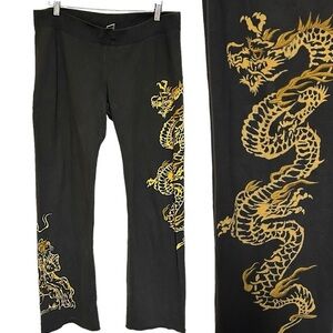 Y2K lucky brand sweatpants M-XL Asian art print embroidered dragon geisha tattoo